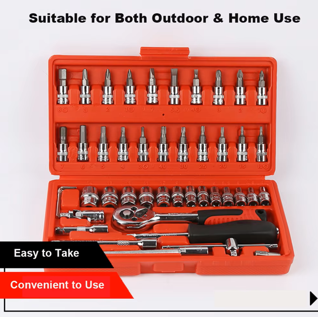 46 In 1 Heavy Duty Tool Kit for Home: Hex Wrench Set